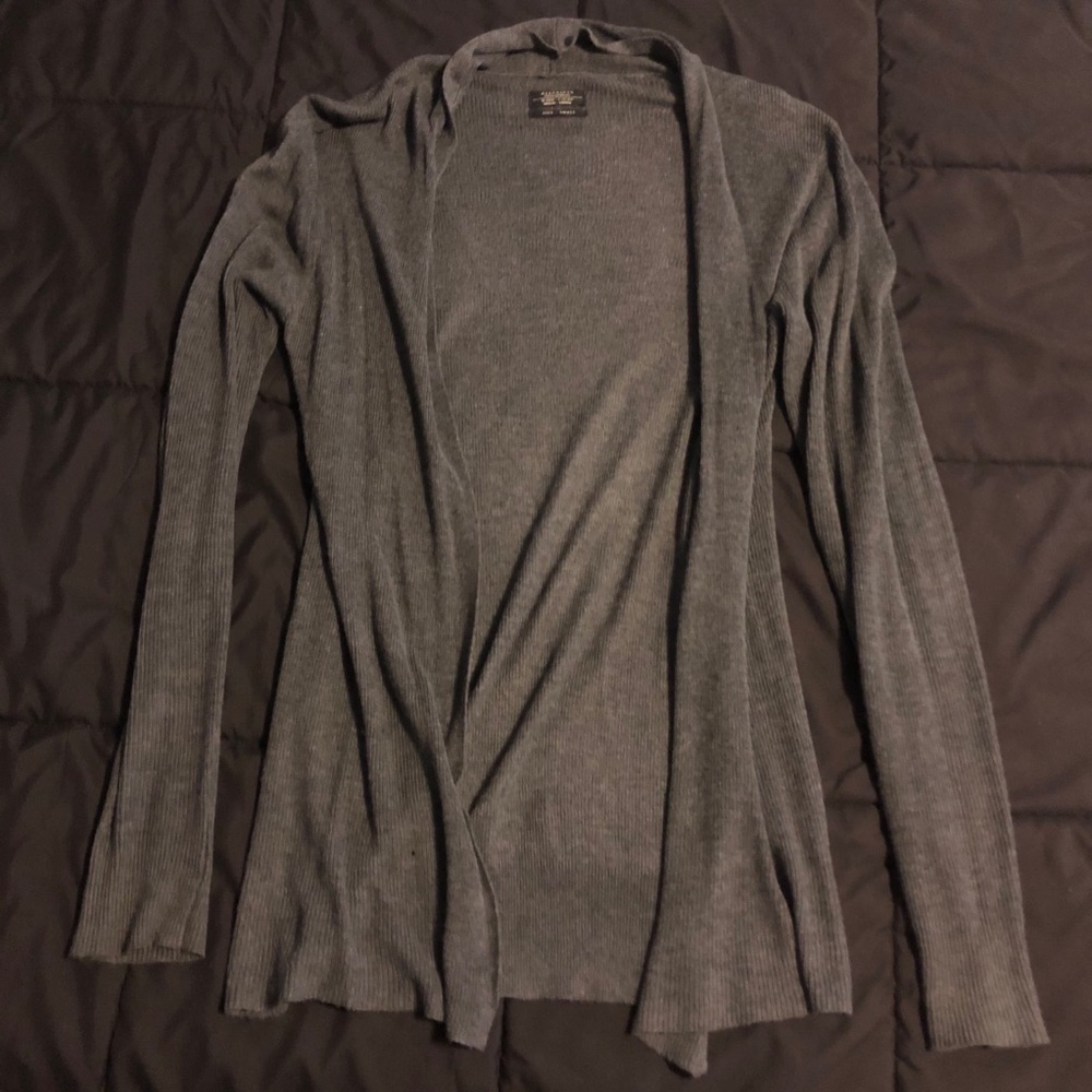 Allsaints Men’s Hitch Cardigan, charcoal (SM)